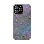 Lavender Marbled Peacock Durable Phone Case - Matte or Glossy