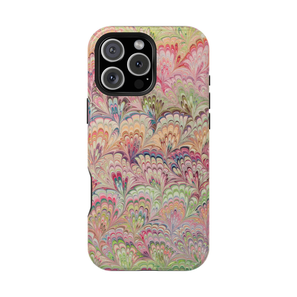 Marbled Pastel Pink and Green Impact-Resistant Phone Case for Apple + Samsung