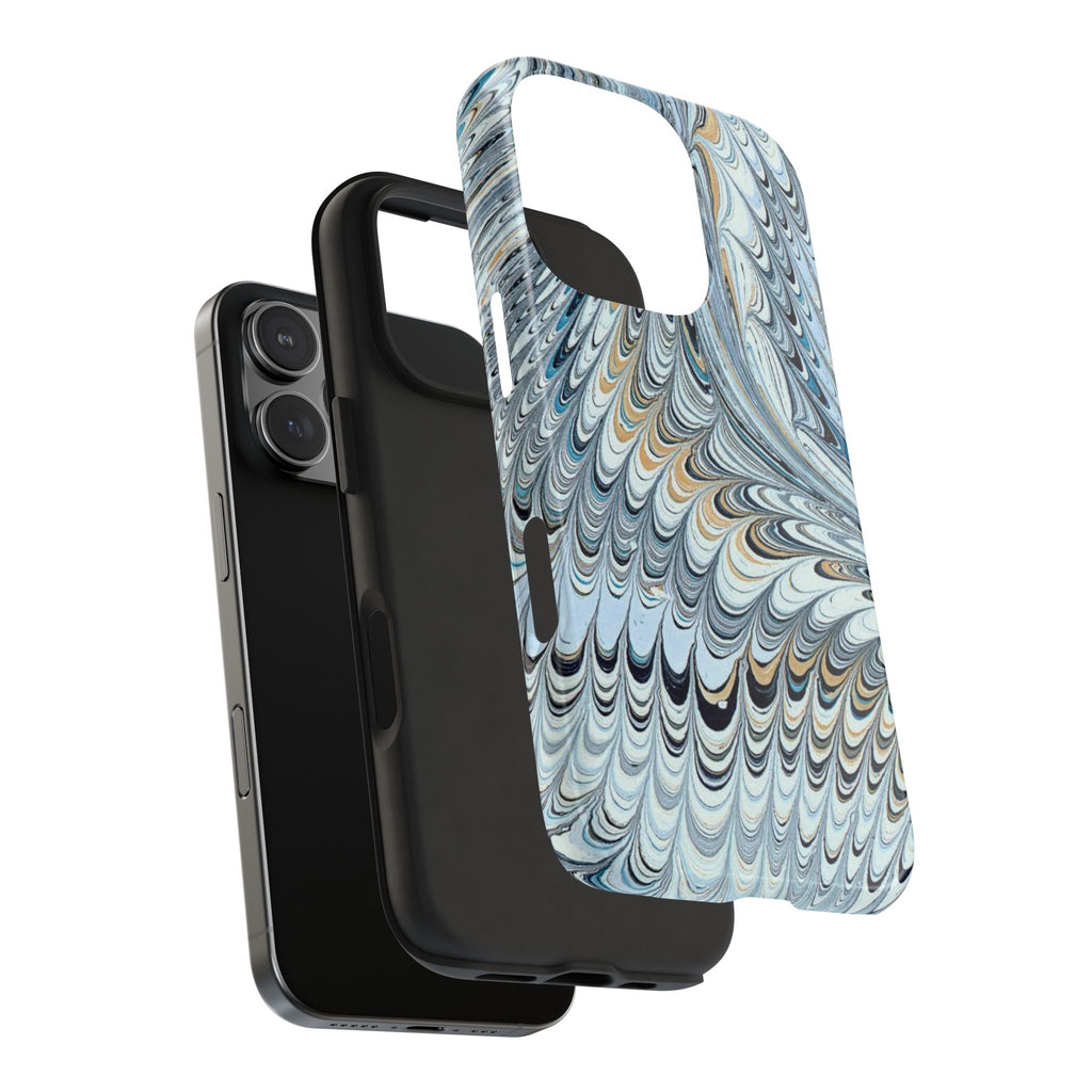 Light Blue Frost Marbled Tough Phone Case - Dual Layer