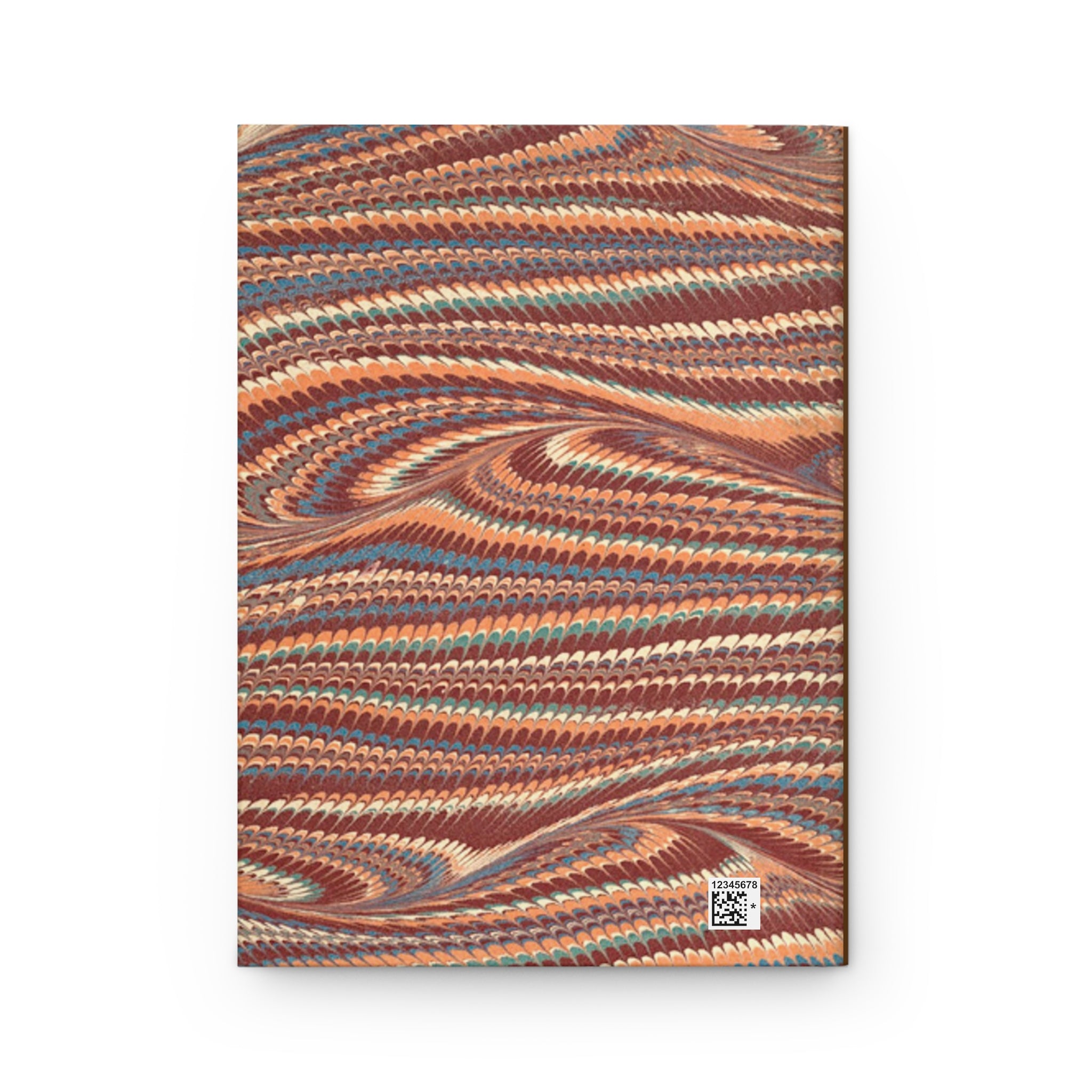 Vintage Italian Marble Hardcover Journal — Burgundy, Brown & Green Matte Notebook