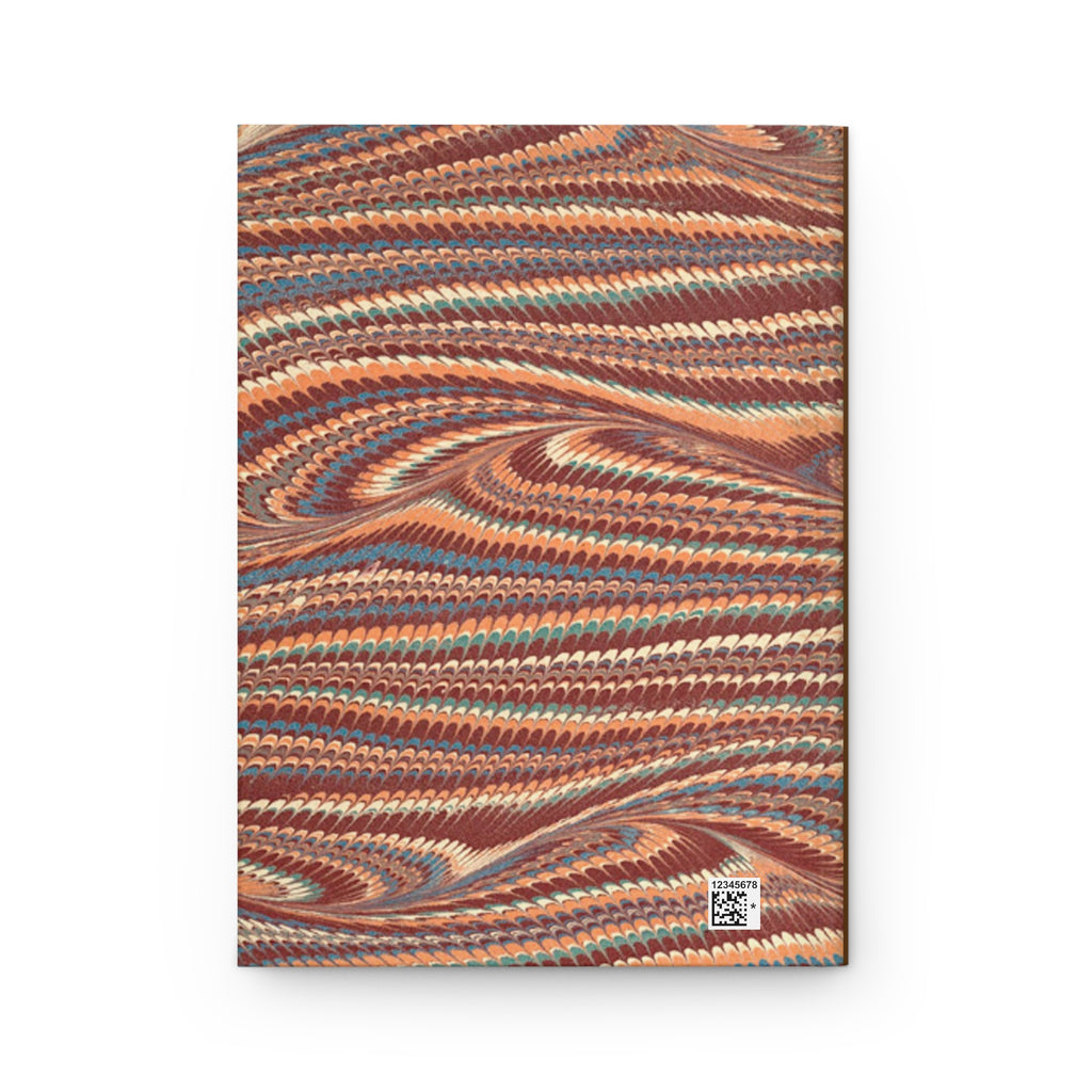 Vintage Italian Marble Hardcover Journal — Burgundy, Brown & Green Matte Notebook