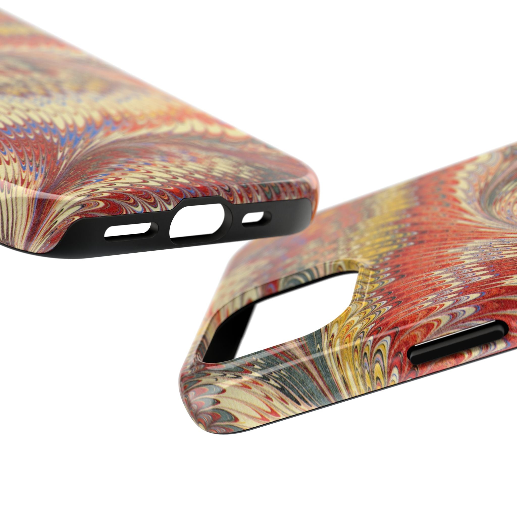 Marbled Swirl Tough Phone Case - Red Rust Orange Fall Colors, Heavy Duty Case. Alternative: Protective Phone Cover, Durable Smartphone Case,