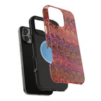 Red, Burgundy, Lavender, and Gold - Mag Safe Marble iPhone Case - Impact-Resistant Dual Layer