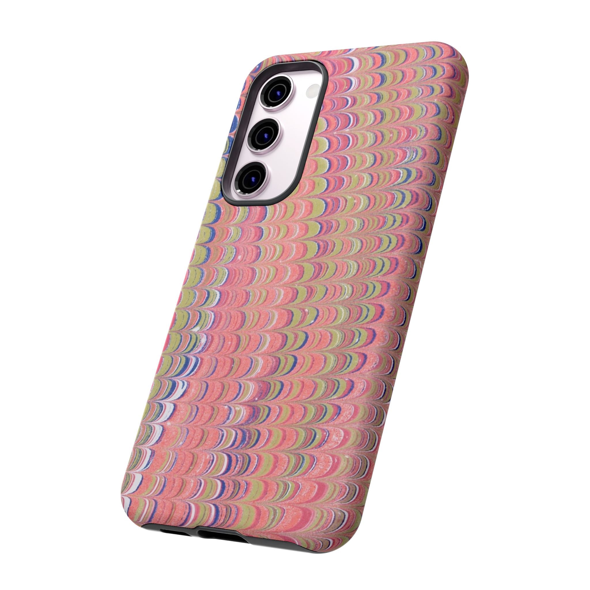Pink Pastels Feather Marbled Vintage Design iPhone 16 + Samsung + Apple + Google - all models