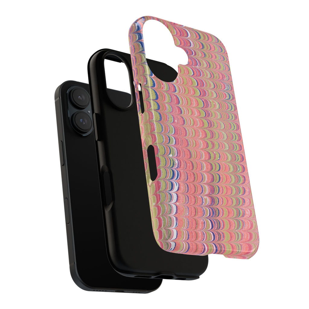 Pink Pastels Feather Marbled Vintage Design iPhone 16 + Samsung + Apple + Google - all models