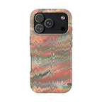 Pink, Blue + Green Florentine Marbled Feather Dual Layer Protective iPhone Cover - New FALL Favorite