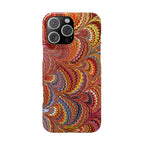 Red, Blue + Yellow Marbled Slim Phone Case