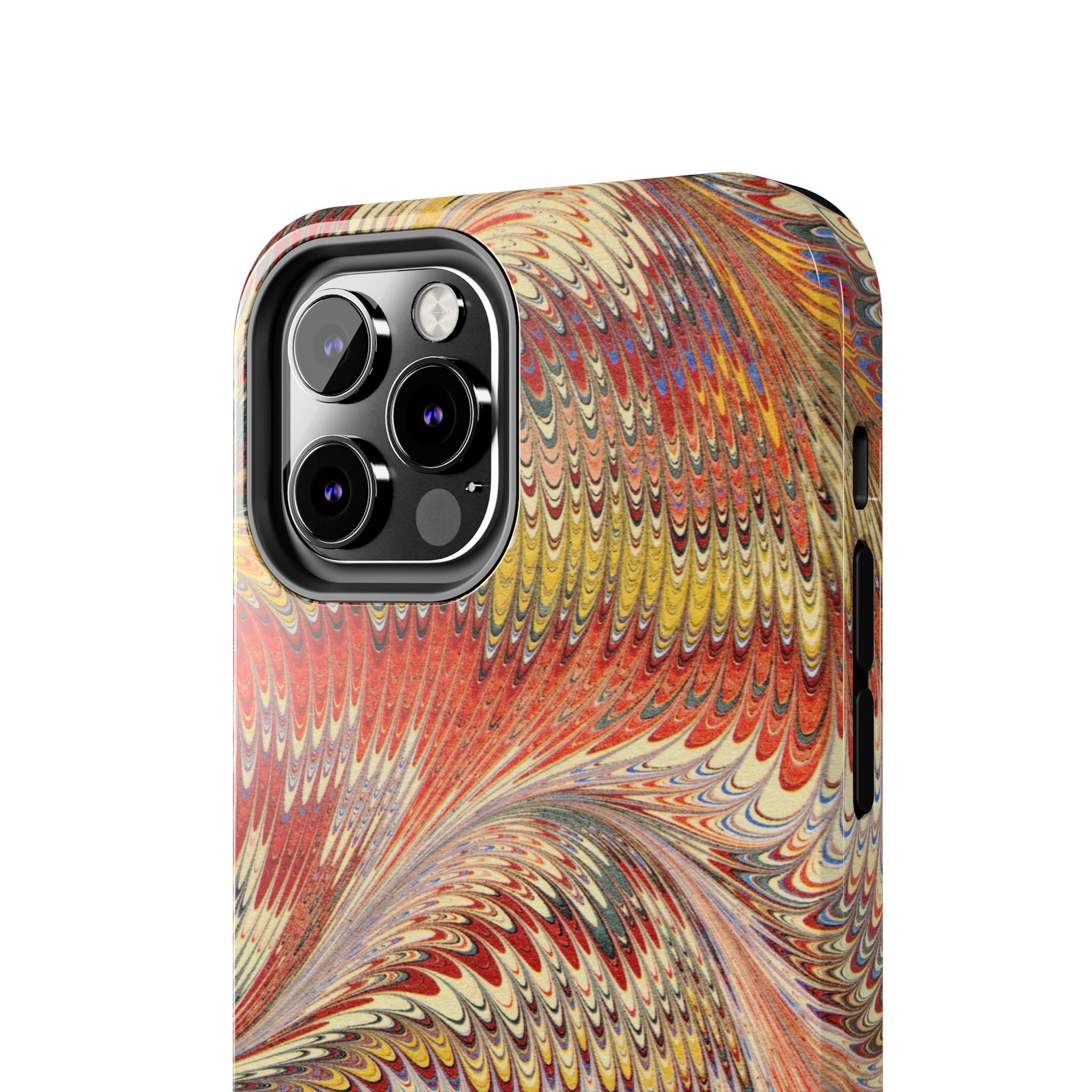 Marbled Swirl Tough Phone Case - Red Rust Orange Fall Colors, Heavy Duty Case. Alternative: Protective Phone Cover, Durable Smartphone Case,