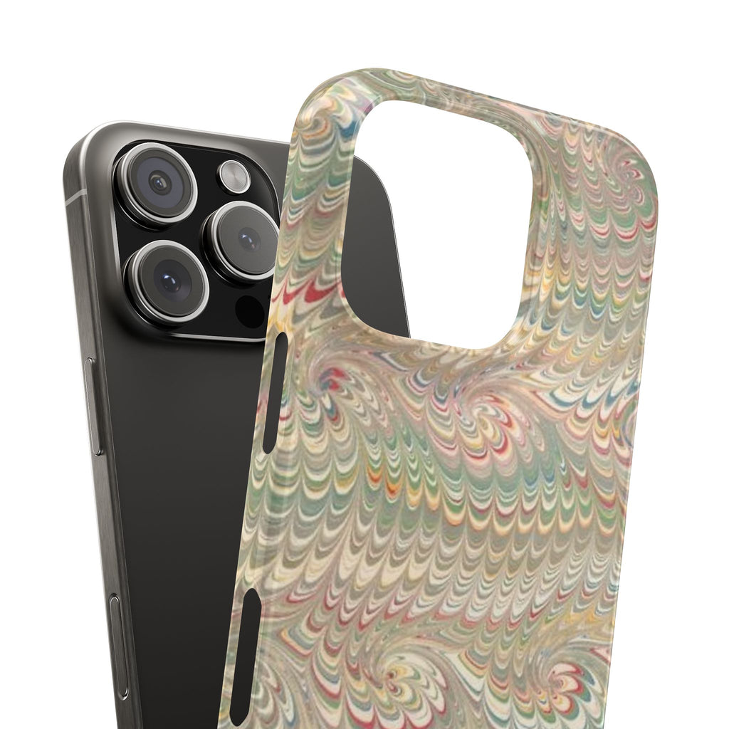 Beige Swirl Marbled Feather Phone Case