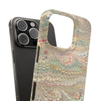 Beige Swirl Marbled Feather Phone Case