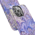 Marbled Feather Lavender + Purple Swirl - Single Layer Slim Phone Case