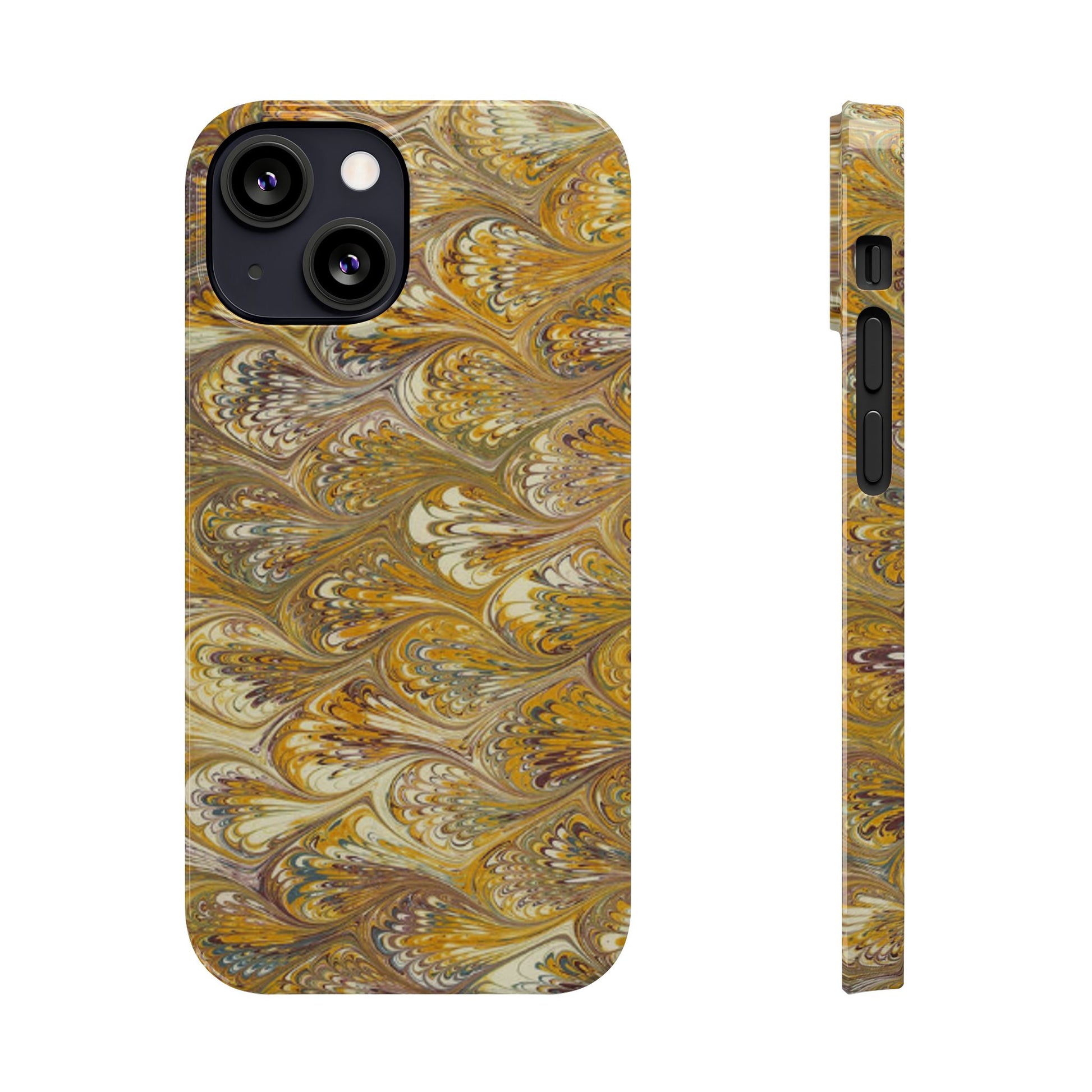 Golden Yellow Italian Marbled Designed, Slim Phone Cases, Case-Mate