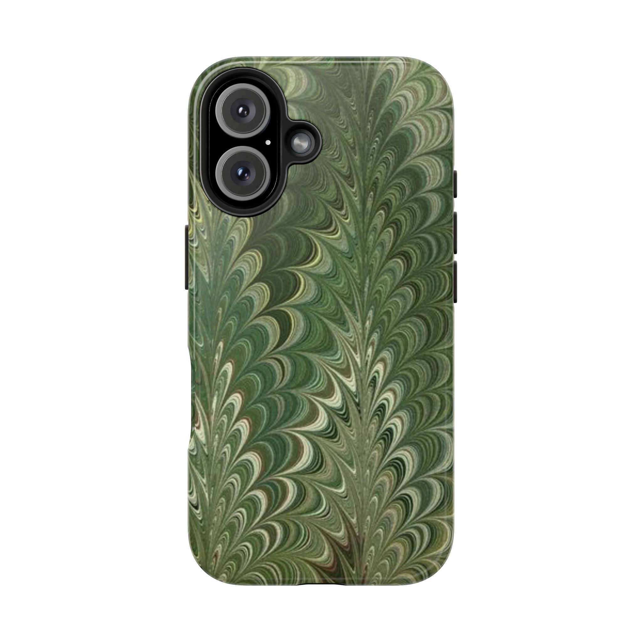 Deep Green Florence Marbled Tough Phone Case - Dual Layer