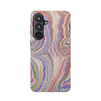 Pink and Lavender Pastel Italian Vintage Feathered Design Dual Layer Durable Phone Case
