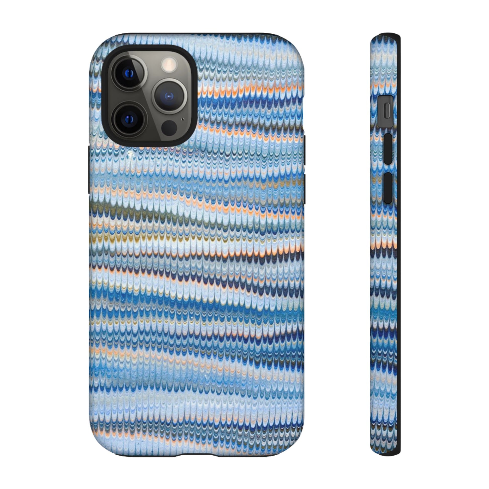 Blue Marbled Phone Cases iPhone 16 + Samsung + Apple + Google - all models, Vintage Marbled Design - Tough Cases