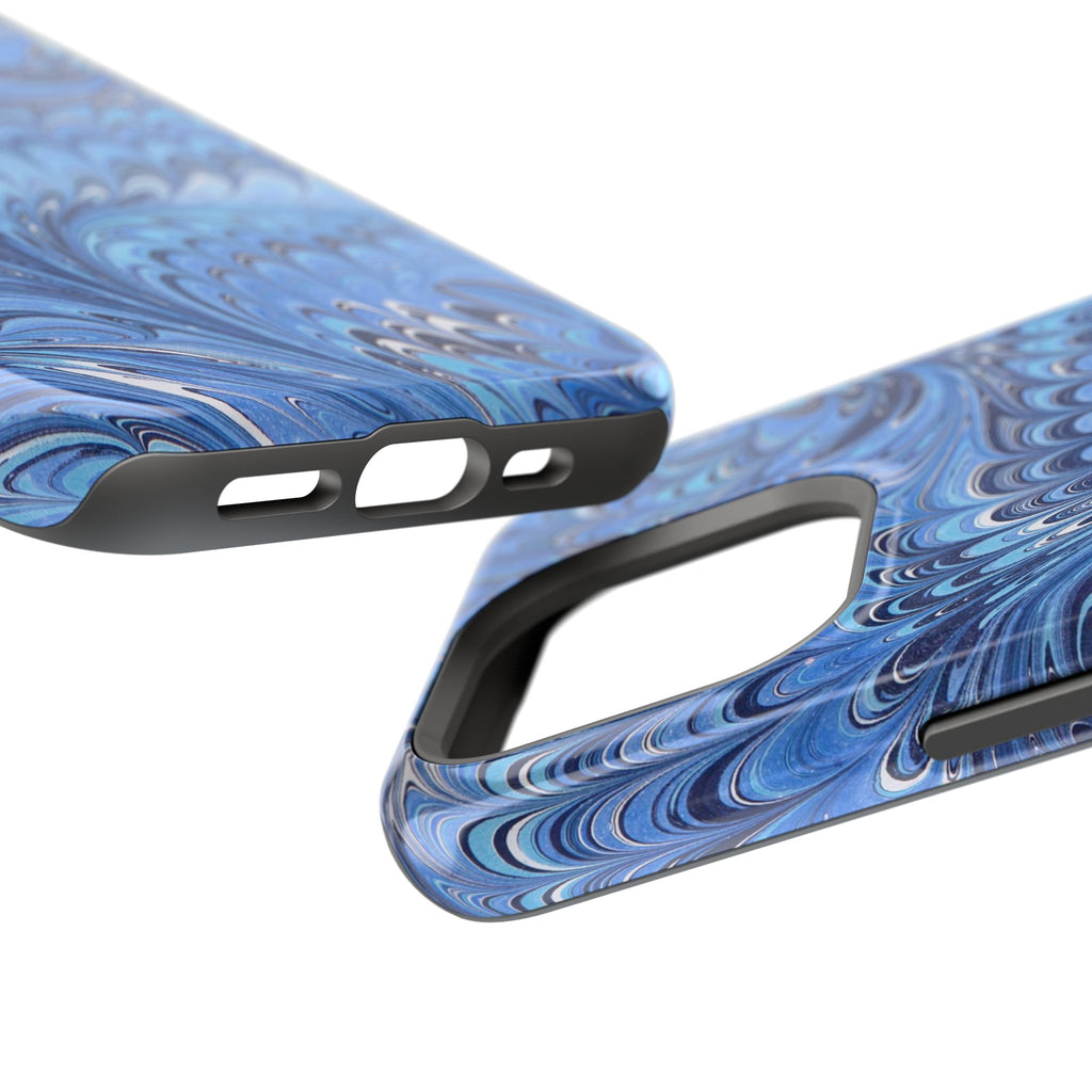 Blue Marbled Swirl Phone Case - Dual Layer Case