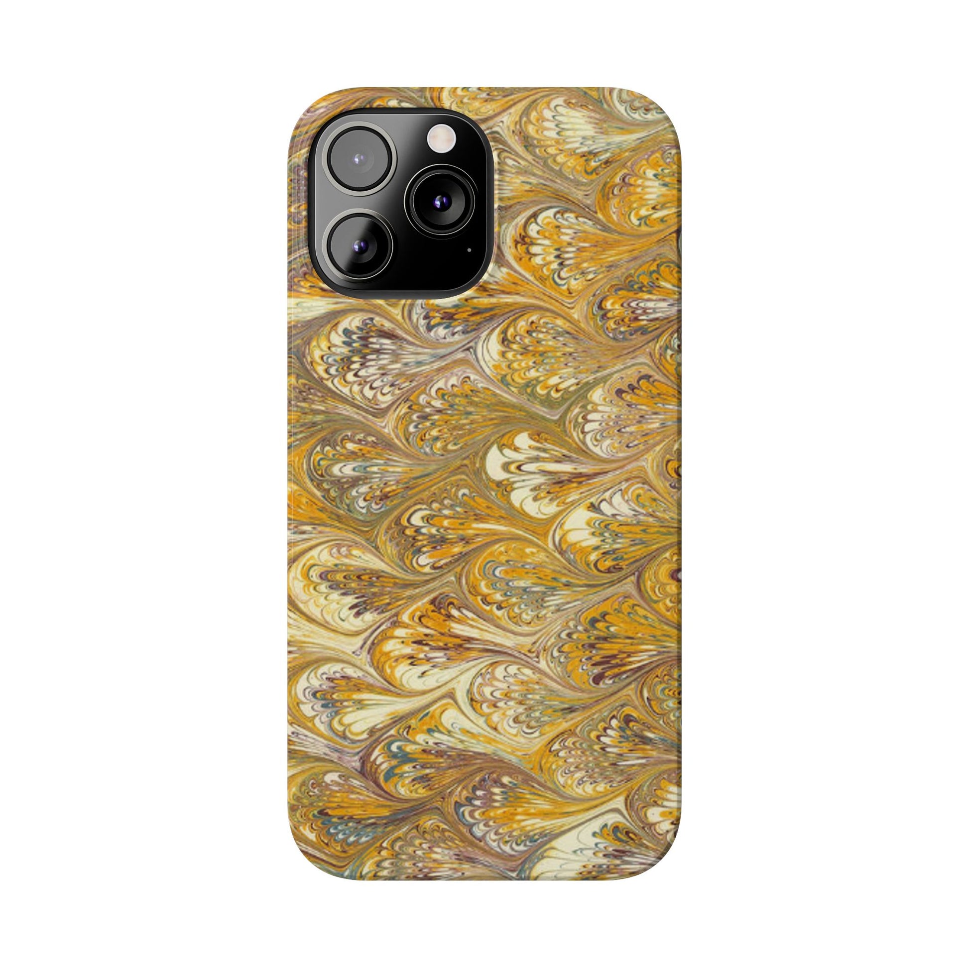 Golden Yellow Italian Marbled Designed, Slim Phone Cases, Case-Mate