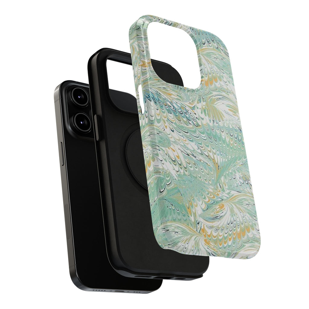 Mint Green Marbled Swirl Phone Case - Dual Layer