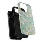 Mint Green Marbled Swirl Phone Case - Dual Layer