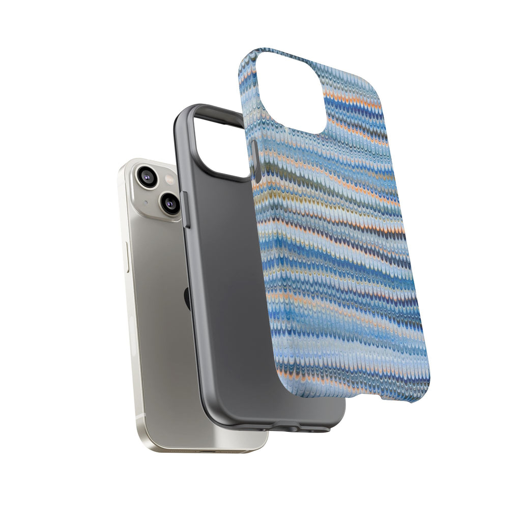 Blue Marbled Phone Cases iPhone 16 + Samsung + Apple + Google - all models, Vintage Marbled Design - Tough Cases