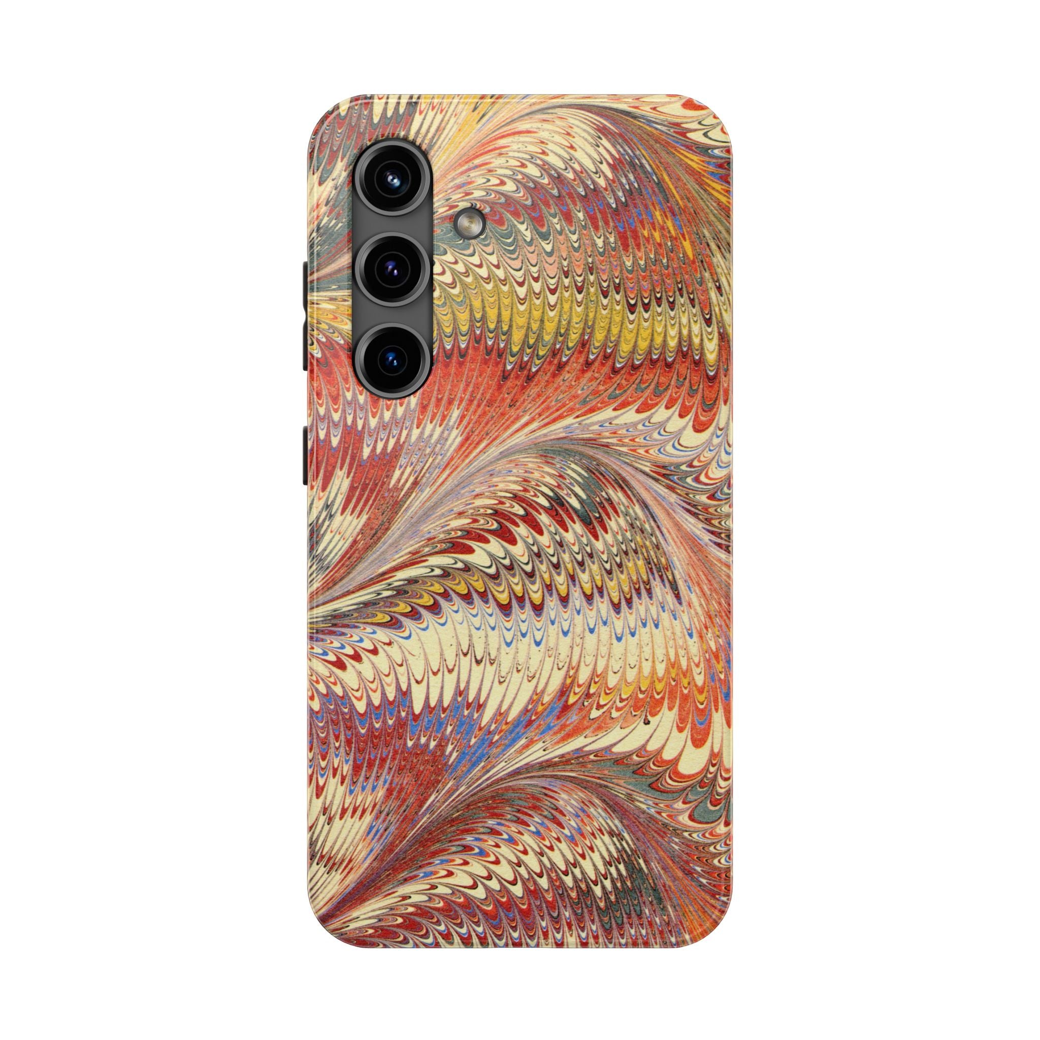 Marbled Swirl Tough Phone Case - Red Rust Orange Fall Colors, Heavy Duty Case. Alternative: Protective Phone Cover, Durable Smartphone Case,