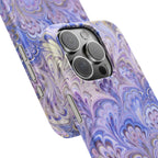 Marbled Feather Lavender + Purple Swirl - Single Layer Slim Phone Case