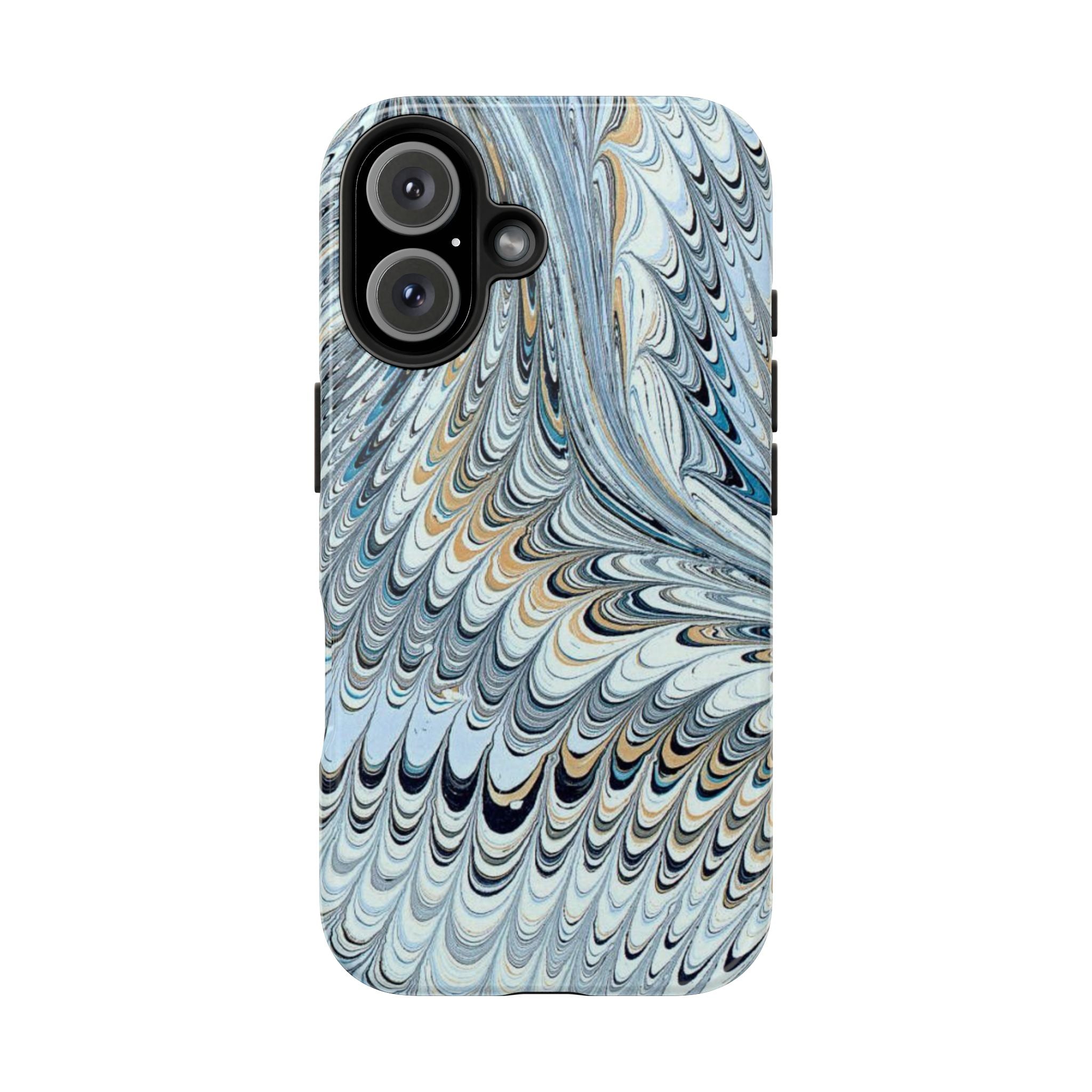 Light Blue Frost Marbled Tough Phone Case - Dual Layer