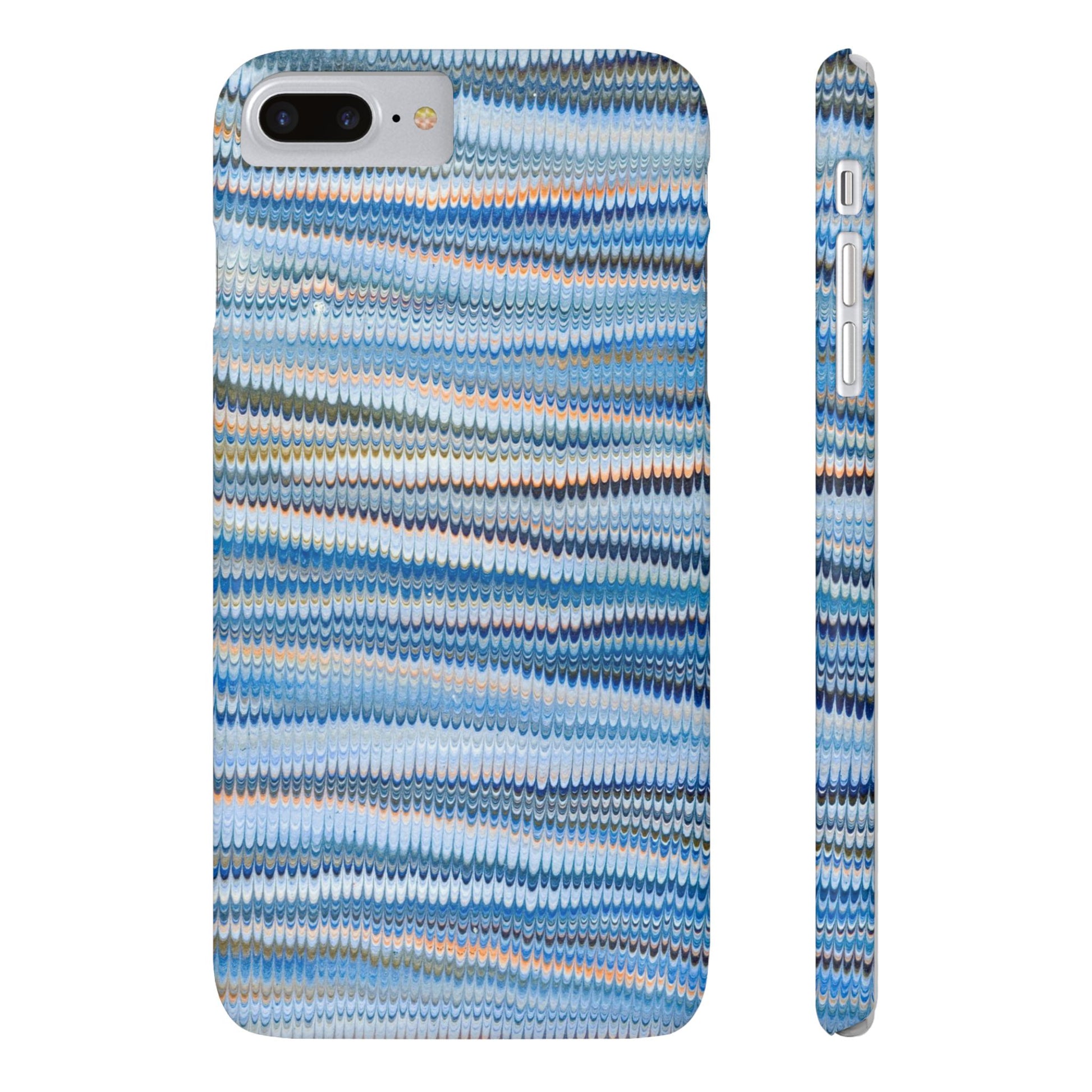 Blue Italian Hand-Painted and Vintage Marbled Inspired Paper Design, Italy Feather Phone Case, iPhone15 Case and all iPhone Case Sizes