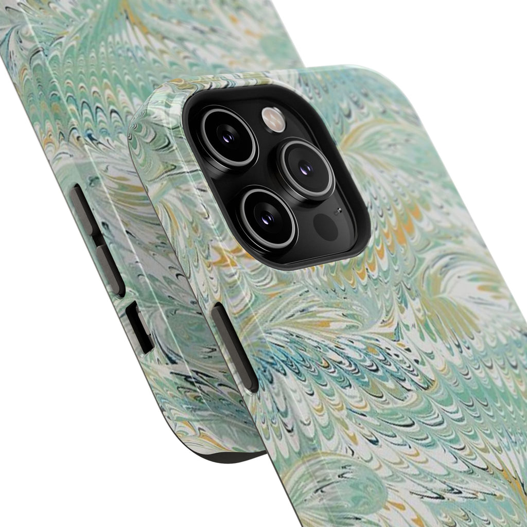 Mint Green Marbled Swirl Phone Case - Dual Layer