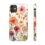 Pink Floral Pressed Flowers - Slim Case