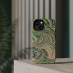 Green Pastel Italian Marble Design Magnetic MAG SAFE High Impact iPhone Cases