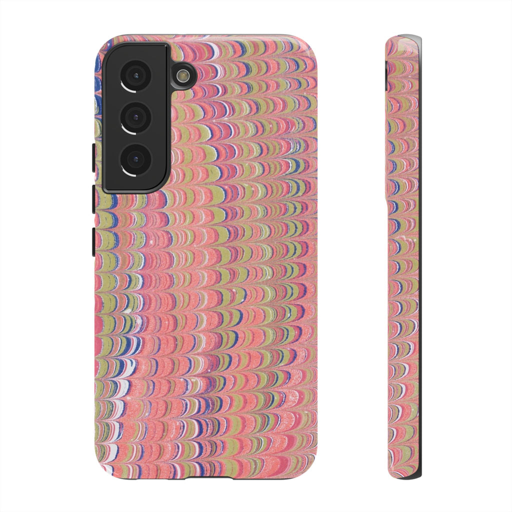 Pink Pastels Feather Marbled Vintage Design iPhone 16 + Samsung + Apple + Google - all models