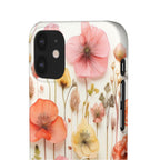 Pink Floral Pressed Flowers - Slim Case