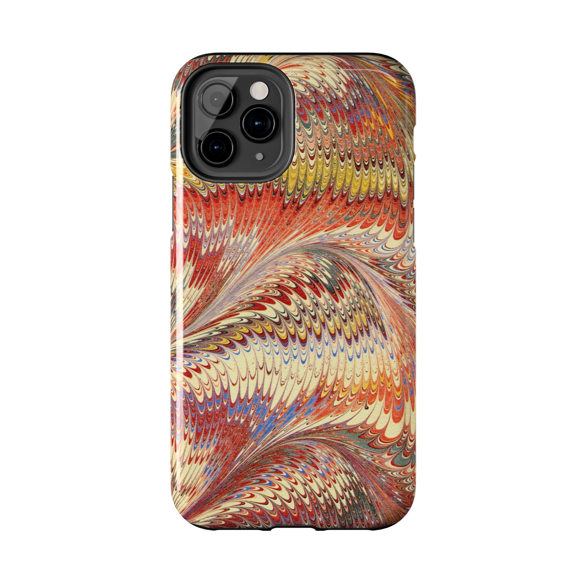 Marbled Swirl Tough Phone Case - Red Rust Orange Fall Colors, Heavy Duty Case. Alternative: Protective Phone Cover, Durable Smartphone Case,