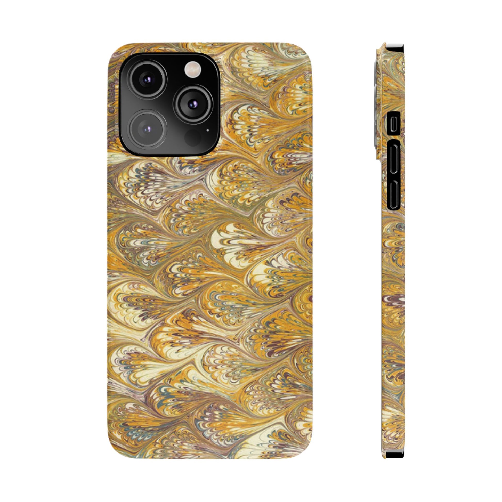 Golden Yellow Italian Marbled Designed, Slim Phone Cases, Case-Mate
