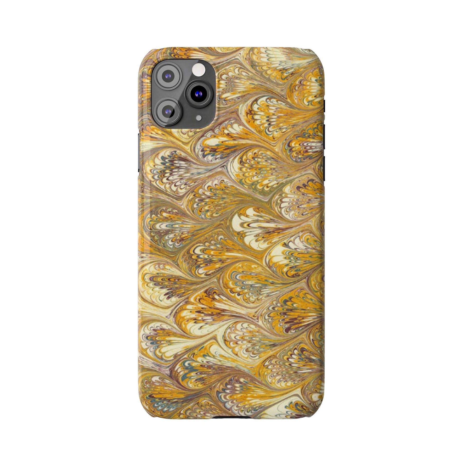 Golden Yellow Italian Marbled Designed, Slim Phone Cases, Case-Mate