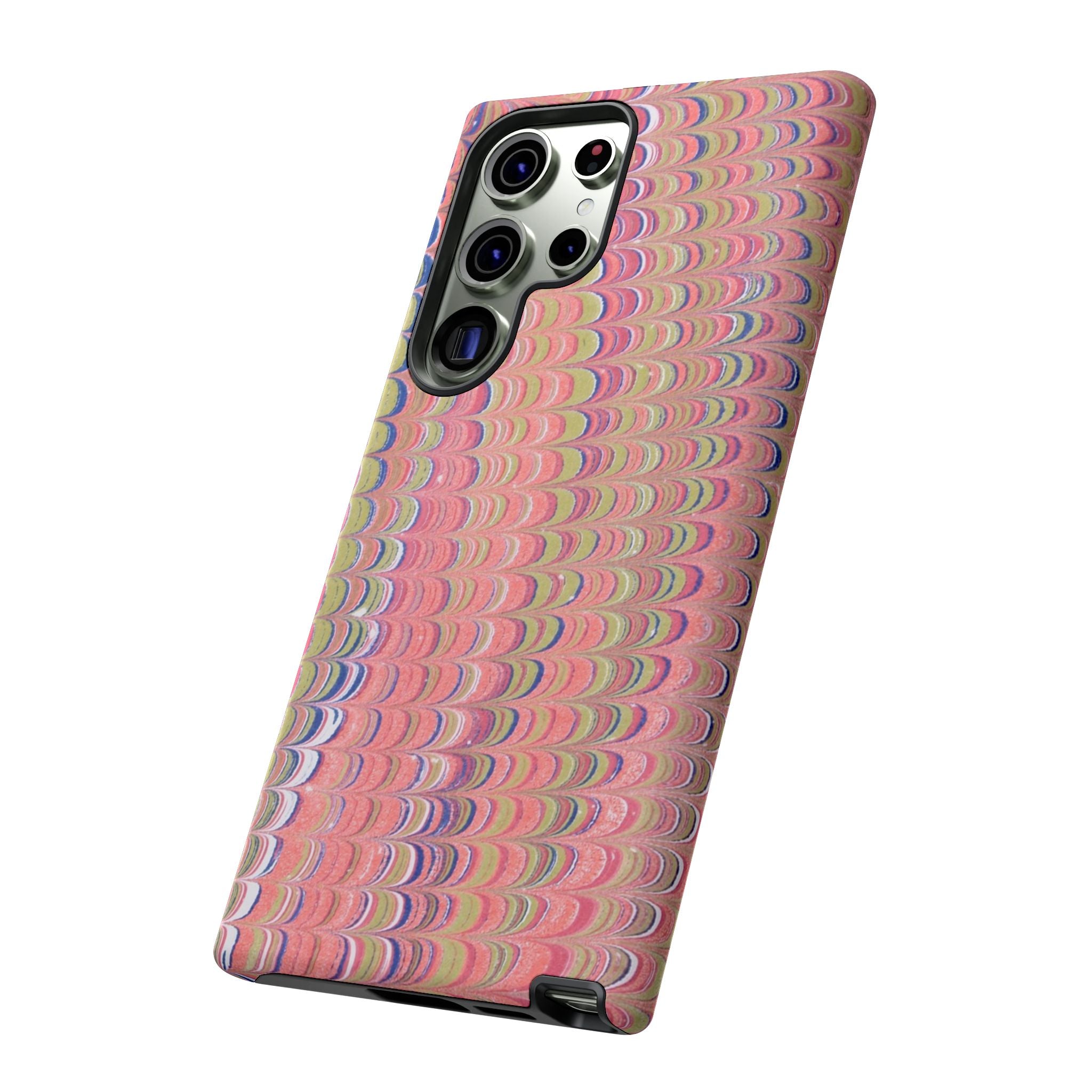 Pink Pastels Feather Marbled Vintage Design iPhone 16 + Samsung + Apple + Google - all models