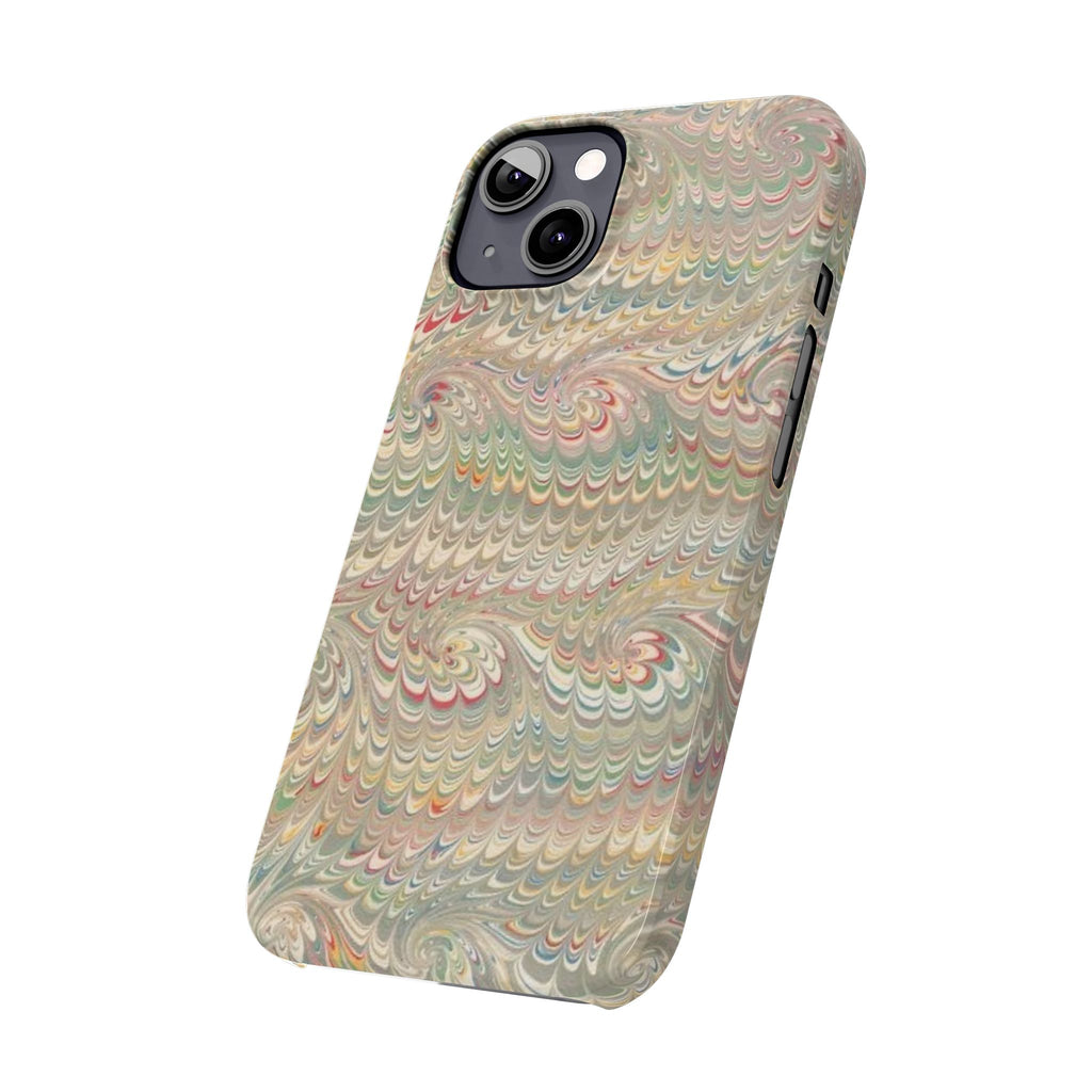 Beige Swirl Marbled Feather Phone Case