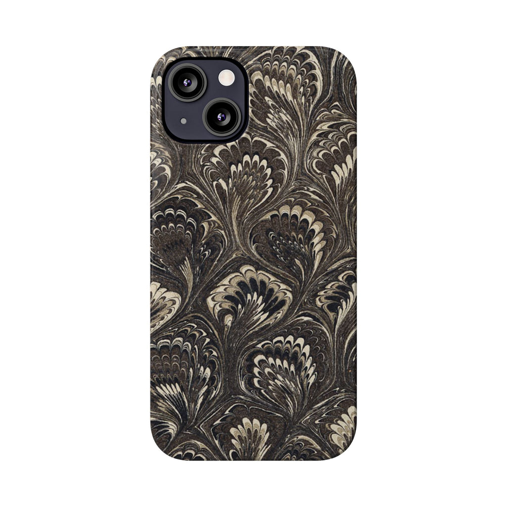 Black Italian Marble Design Slim iPhone 17 + all models Phone Cases