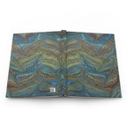 Vintage Italian Marbled Hardcover Journal - Blue and Green