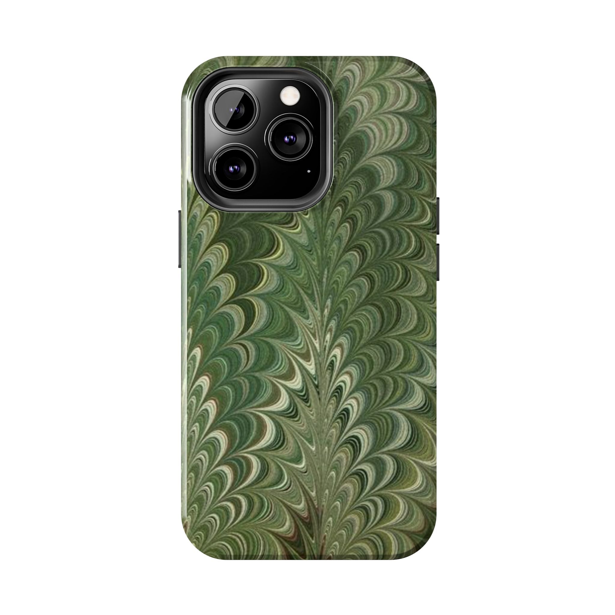 Deep Green Marble Italian Tough Phone Case — Durable Marbled Phone Case