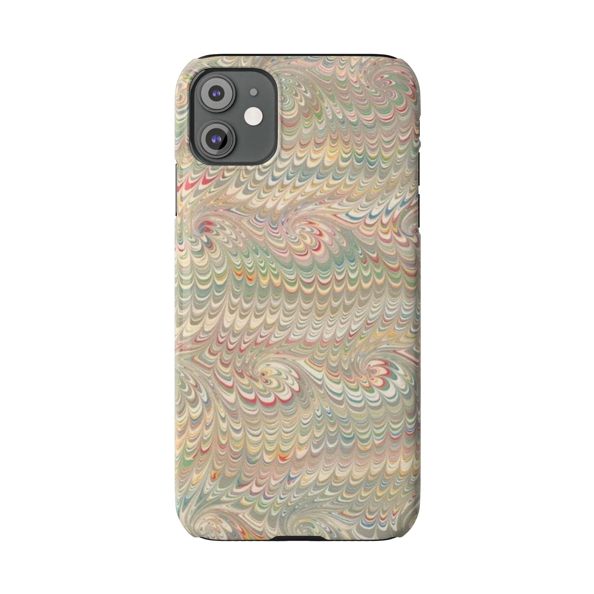 Beige Swirl Marbled Feather Phone Case