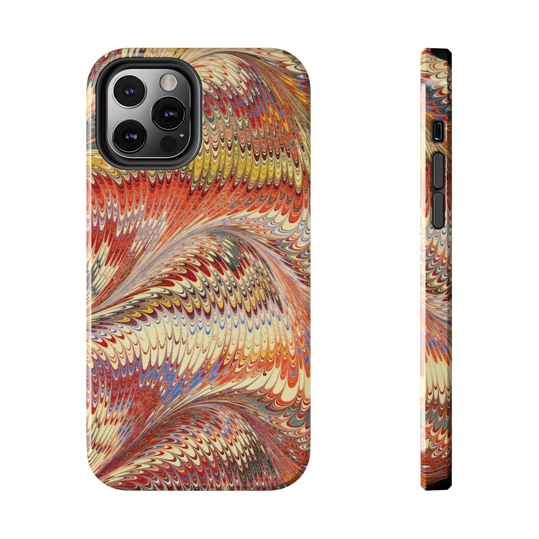 Rust and Gold Marble Italian Tough Phone Case — Durable Marbled Phone Case