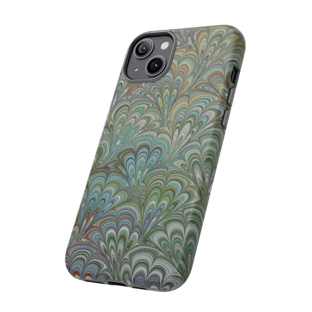 Green Peacock Marbled Phone Case — "Tough Cases" Ultra-Tough Protective Cover