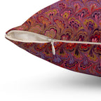 ITALIAN MARBLE Red and Gold Square Pillow includes Pillow, Hidden Zipper