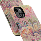 Marbled Pastel Pink and Green Impact-Resistant Phone Case for Apple + Samsung