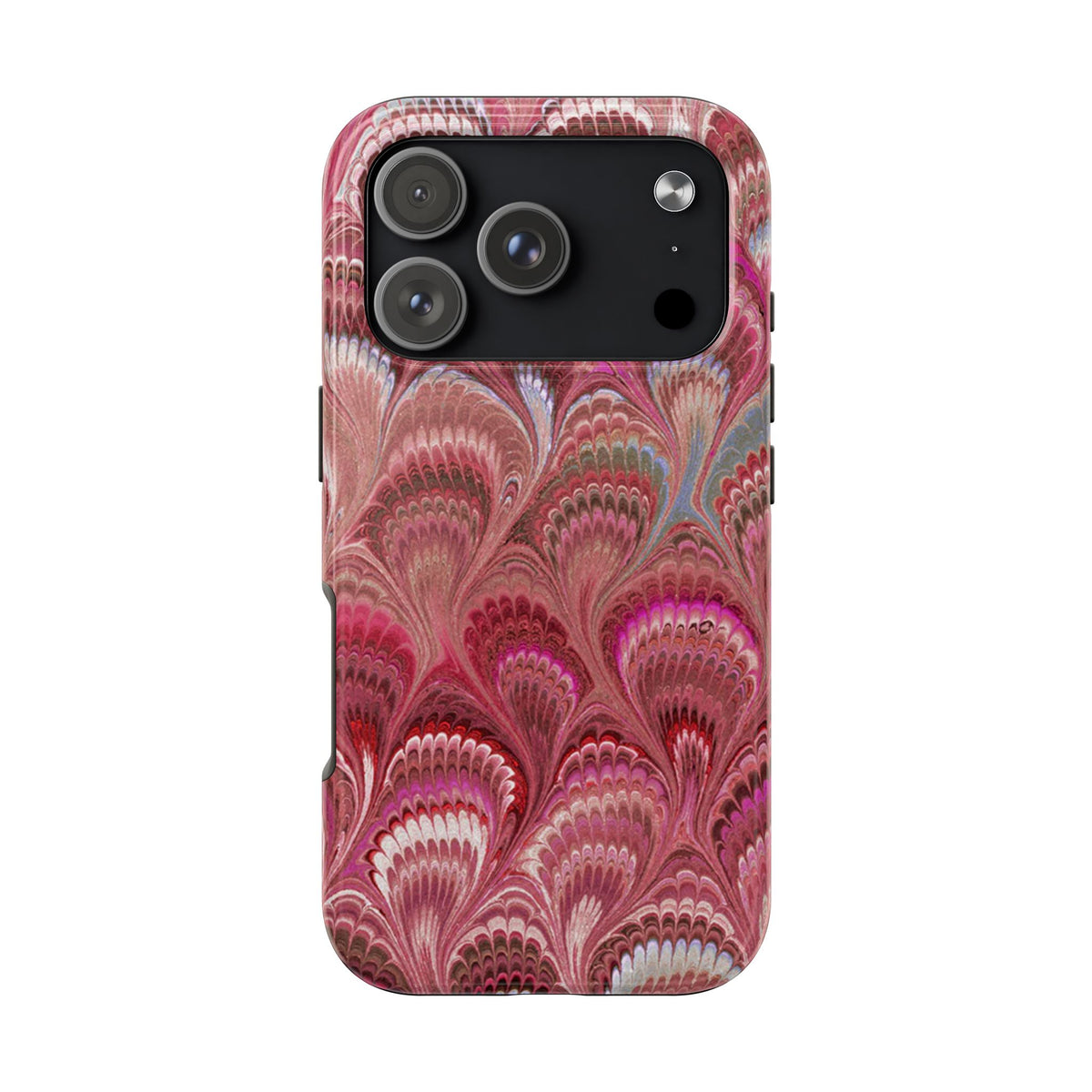 Pretty in Pink - Peacock Marble Italian Tough Phone Case — Durable Marbled Phone Case