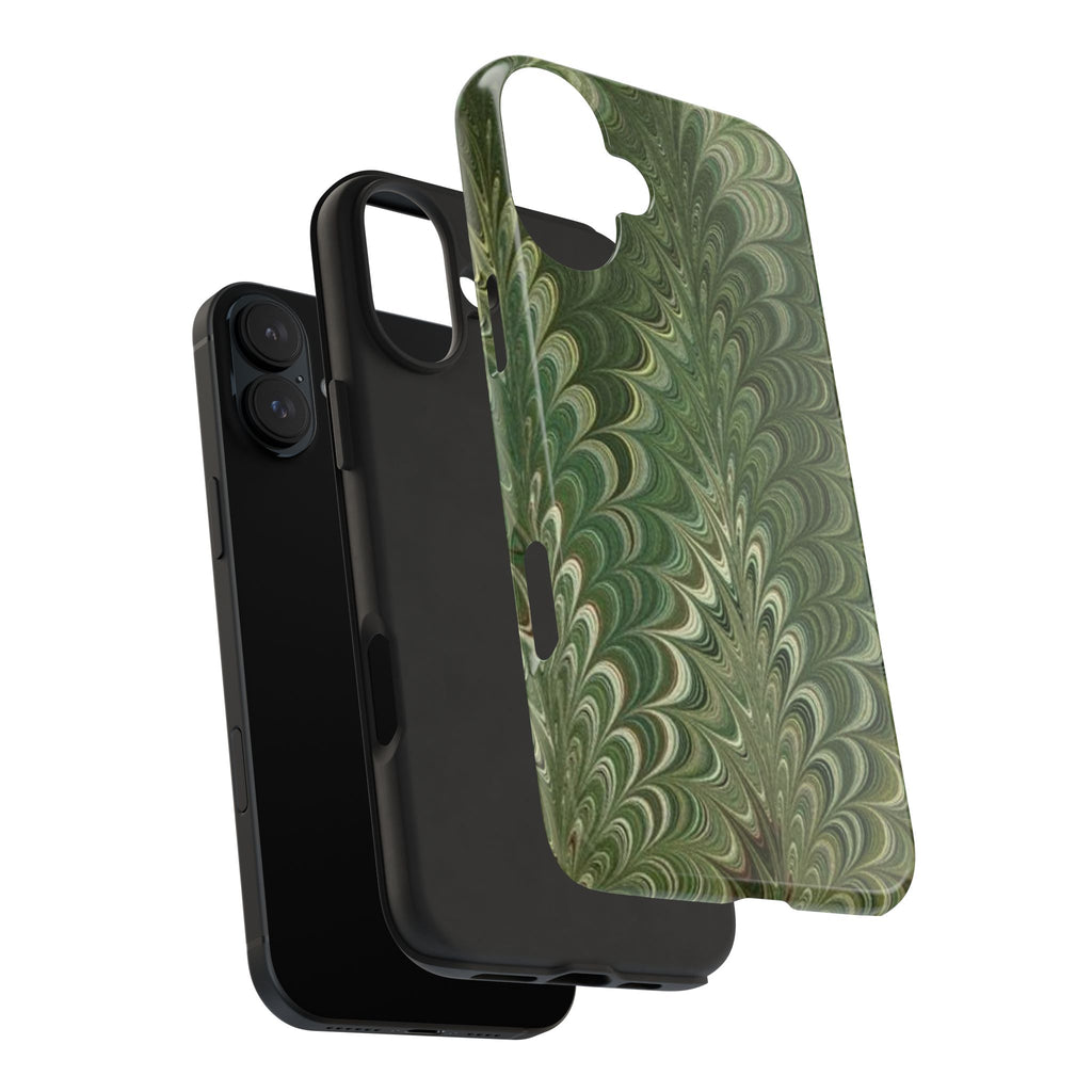 Deep Green Marble Italian Tough Phone Case — Durable Marbled Phone Case