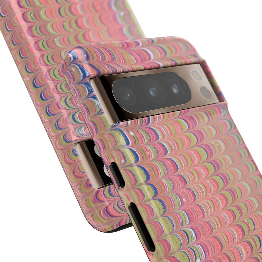 Pink Pastels Feather Marbled Vintage Design iPhone 16 + Samsung + Apple + Google - all models