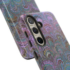 Lavender Marbled Peacock Durable Phone Case - Matte or Glossy